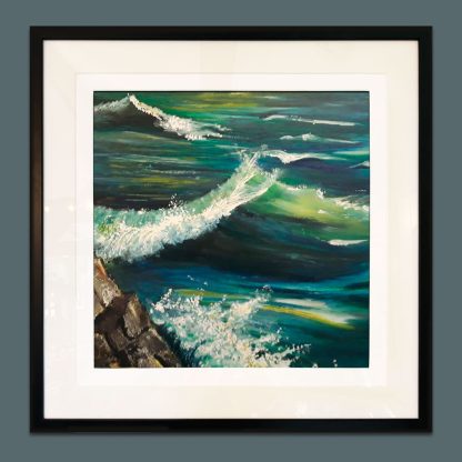 Waves and Rocks. Original Painting - Image 2