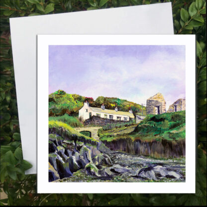 Aberfelin Cottages and Old Mill. Greetings Card.