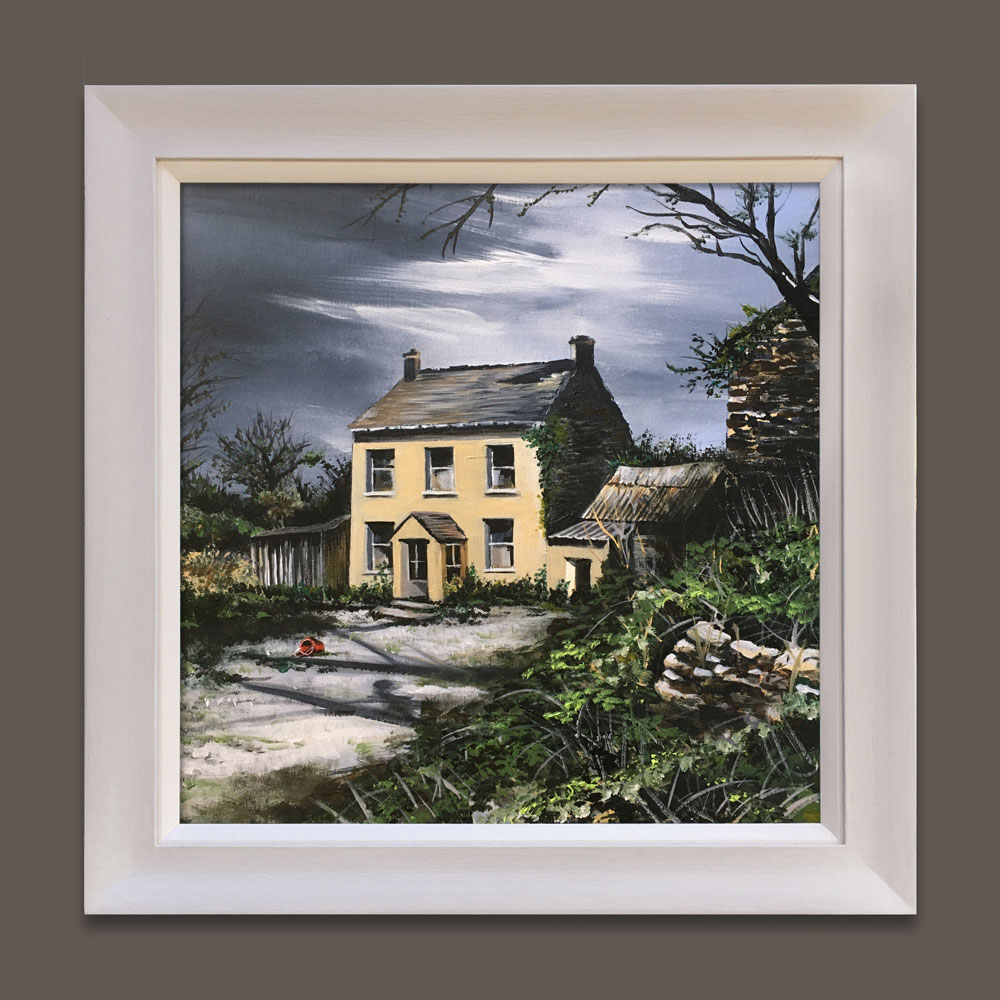 Moonwashed Cross Farm. Original Painting. - Image 2