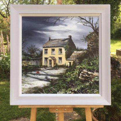 Moonwashed Cross Farm. Original Painting. - Image 2
