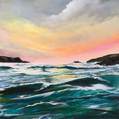 Solva Sunset. Original Painting.