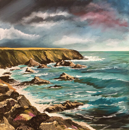 Summer Field and Storm.  Original Painting - Image 3