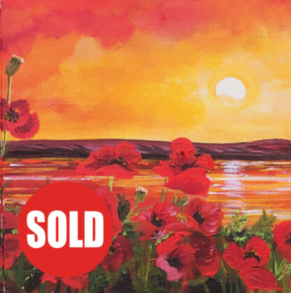 Sunset Poppies (polyptych) 2 of 4. Original Painting.