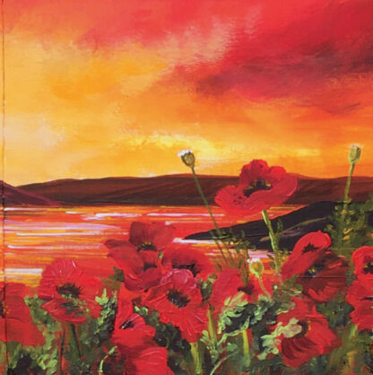 Sunset Poppies (polyptych) 3 of 4. Original Painting.