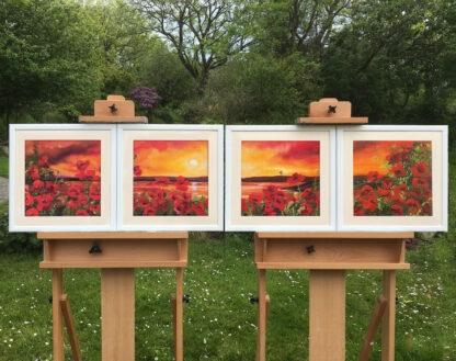 Sunset Poppies (polyptych) 1 of 4. Original Painting. - Image 3