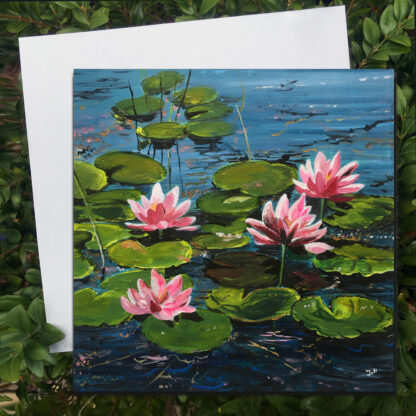 Water Lilies. Greetings card.