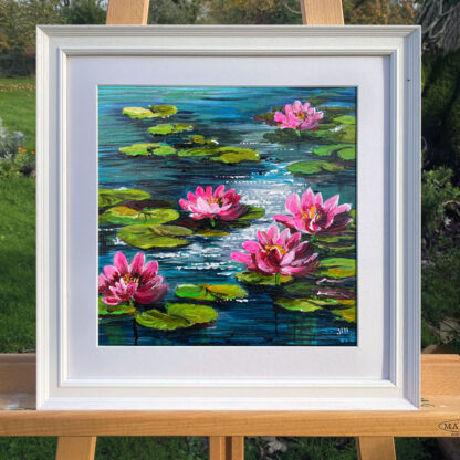 Pink and Sparkle on the Pool. Original Painting. - Image 2