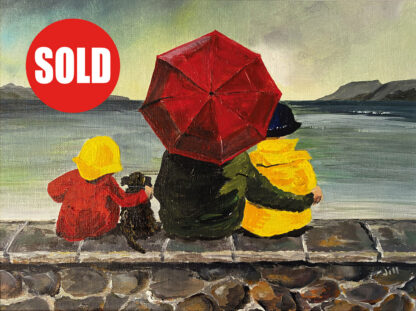 Under My Umbrella. Original Painting.
