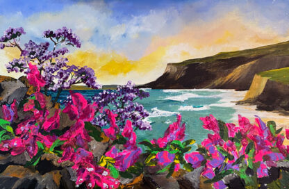 Rocks and Foxgloves. Original Painting.
