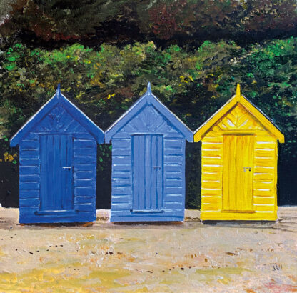 Beach Huts. Original Painting.