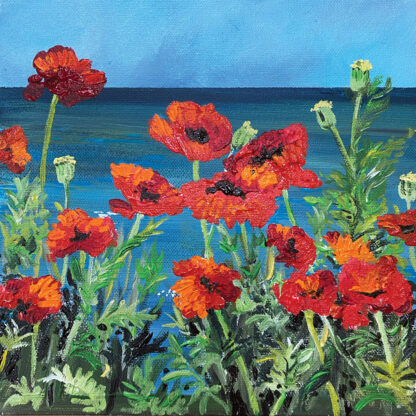 'Seaside' Poppies'. Original Painting.