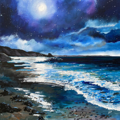'Midnight Waves Whisper'  Original Painting. - Image 3