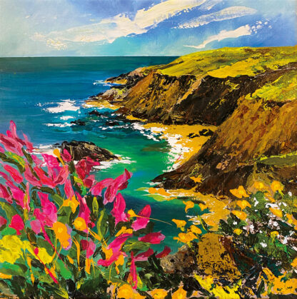 'Cliff Path Pinks'  Original Painting - Image 3