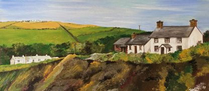'Overlooking Aberfelin Cove, Trefin 2006'  Original Painting.