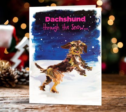 'Dachshund through the Snow' Christmas card.