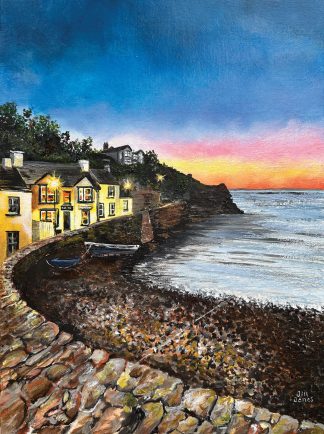 'Swan Sunset' Original Painting.