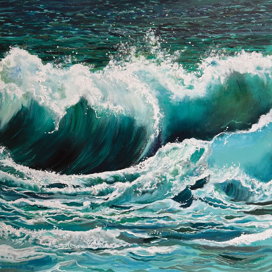 welsh seascape art - 'A Kiss from the Ocean'